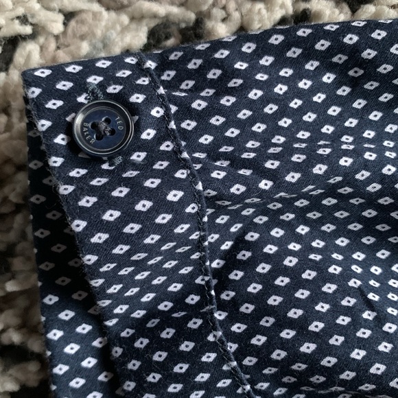 Ted Baker London Short Sleeve Shirt Button Down Casual Dress Navy Blue White 4 L - Picture 11 of 13